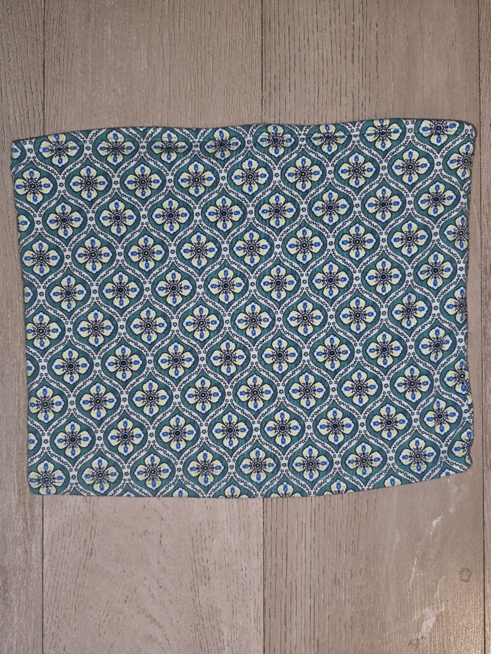 Old Navy Teal and Blue Tile-Print Mini Skirt